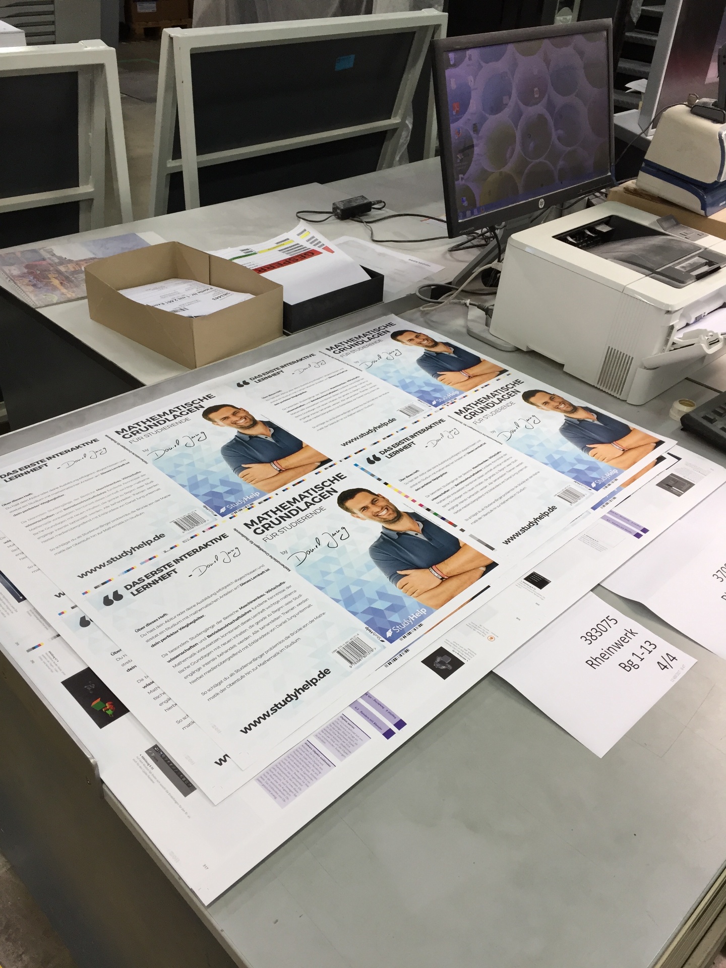 Ein typischer Druckbogen mit mehreren Buchseiten